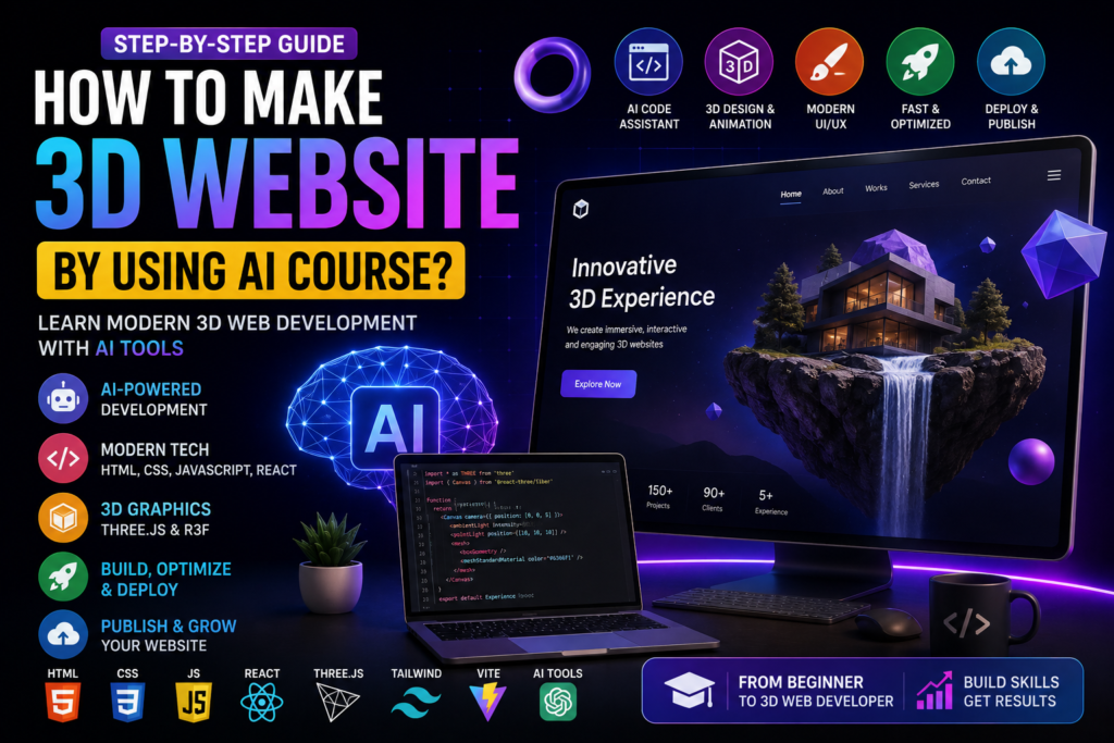 How to Make 3D Website By Using AI Course?-Course Lobby